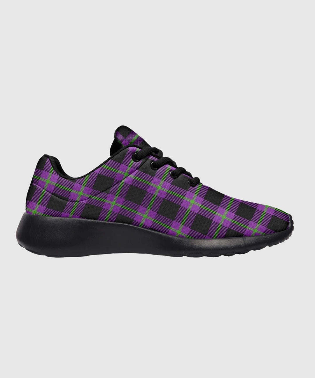 Purple and Green Plaid Sneakers - The Pagan Grimoire
