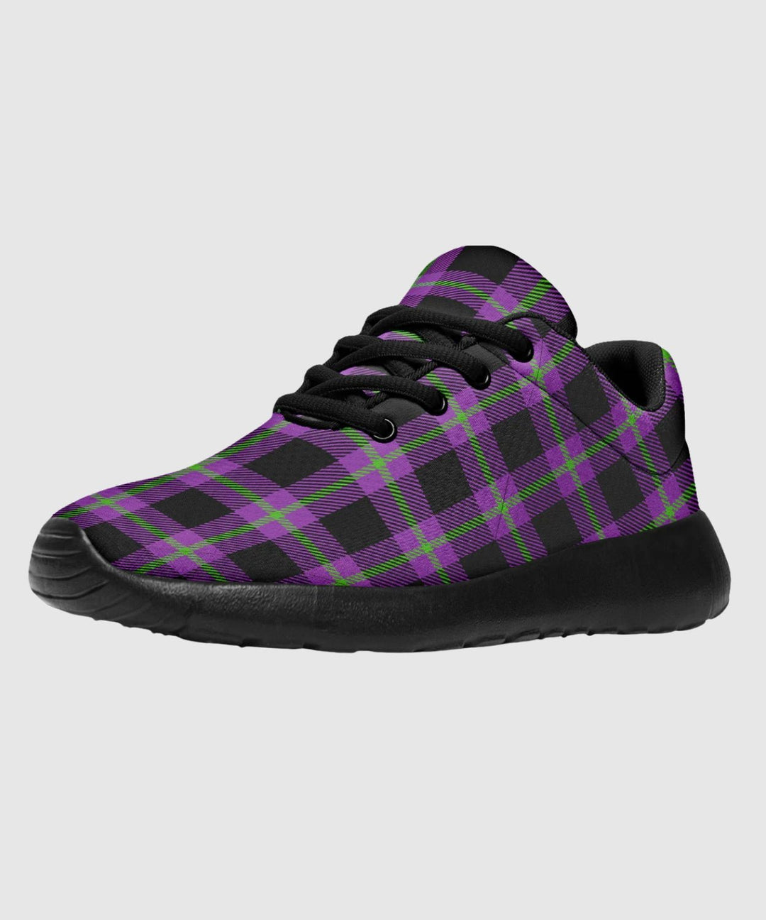 Purple and Green Plaid Sneakers - The Pagan Grimoire