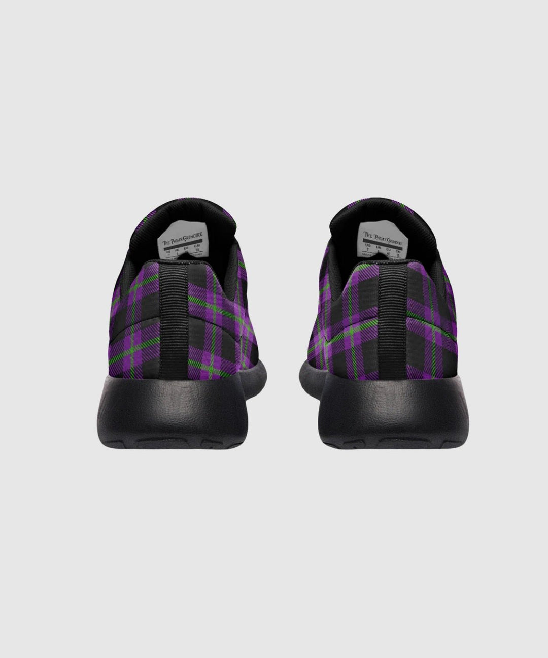 Purple and Green Plaid Sneakers - The Pagan Grimoire