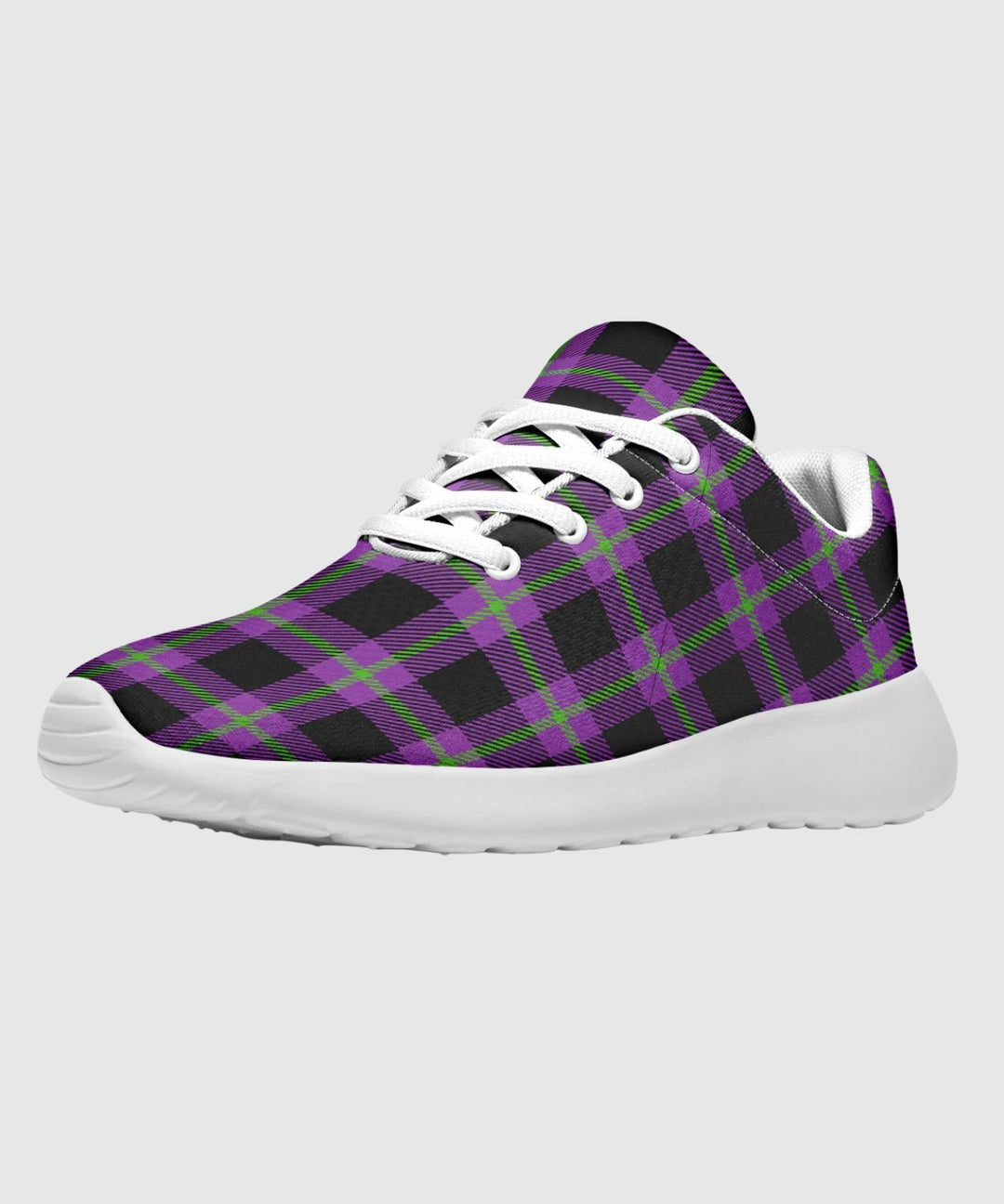 Purple and Green Plaid Sneakers - The Pagan Grimoire