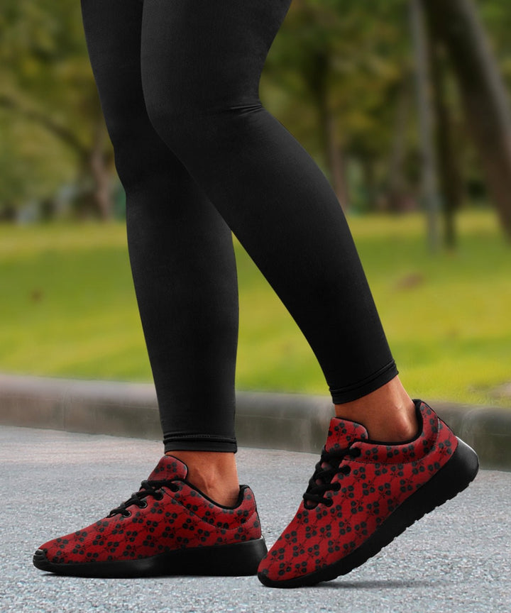 Red and Black Gothic Roses Sneakers - The Pagan Grimoire