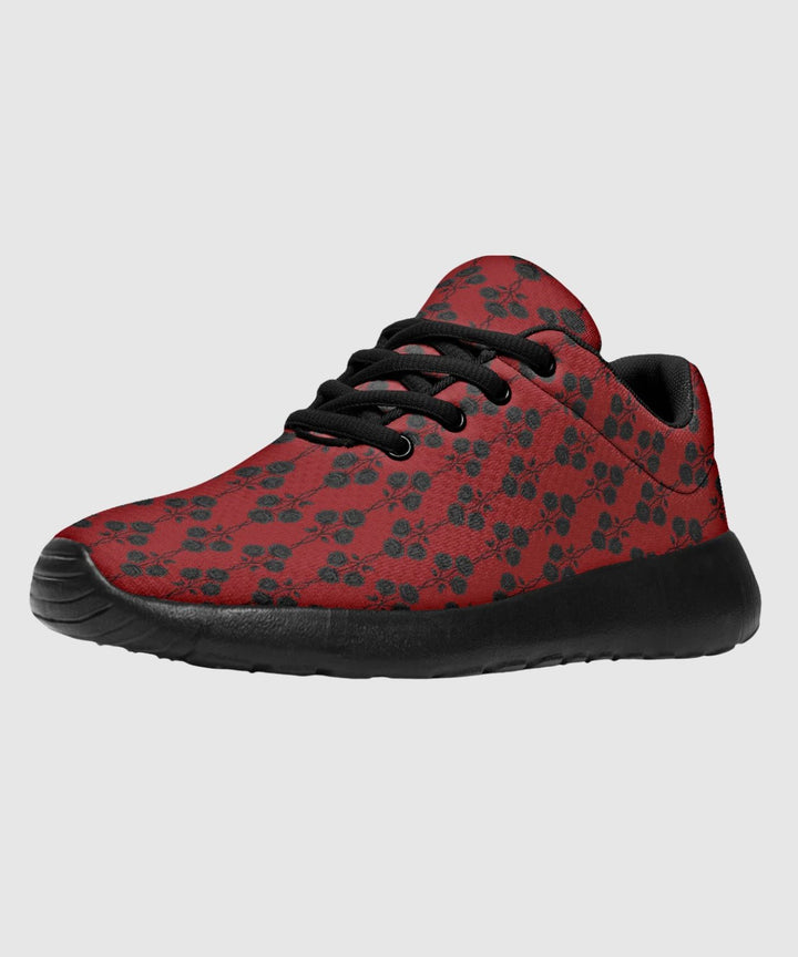 Red and Black Gothic Roses Sneakers - The Pagan Grimoire