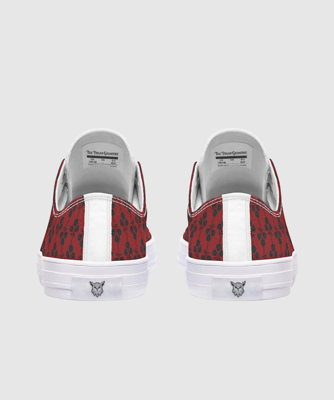 Red and Black Gothic Roses Low Tops - The Pagan Grimoire