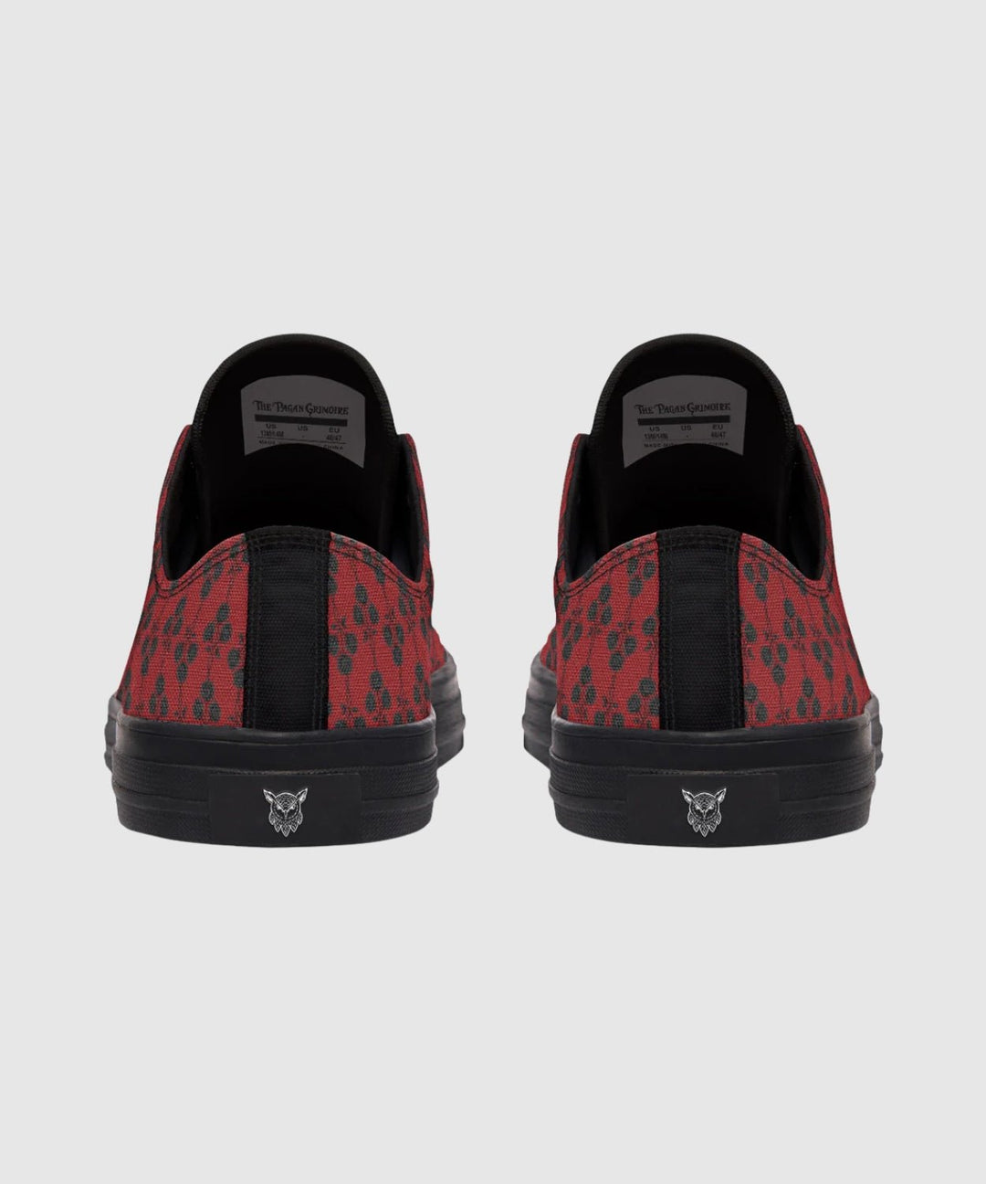 Red and Black Gothic Roses Low Tops - The Pagan Grimoire