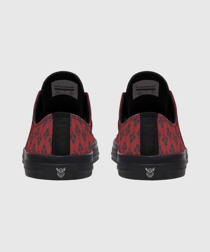 Red and Black Gothic Roses Low Tops - The Pagan Grimoire
