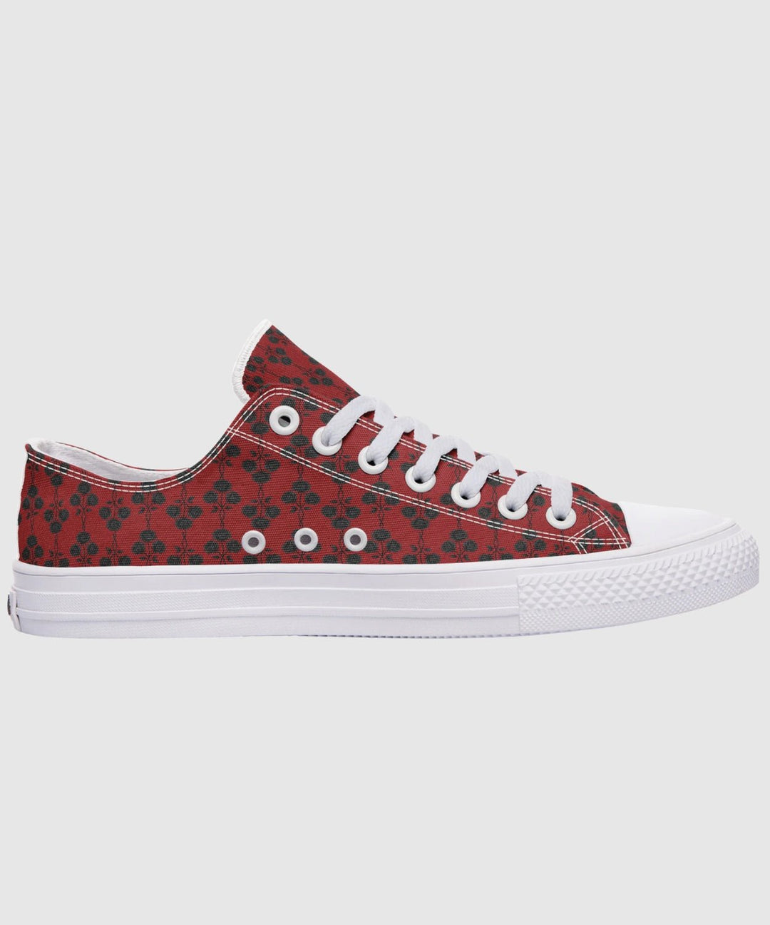 Red and Black Gothic Roses Low Tops - The Pagan Grimoire