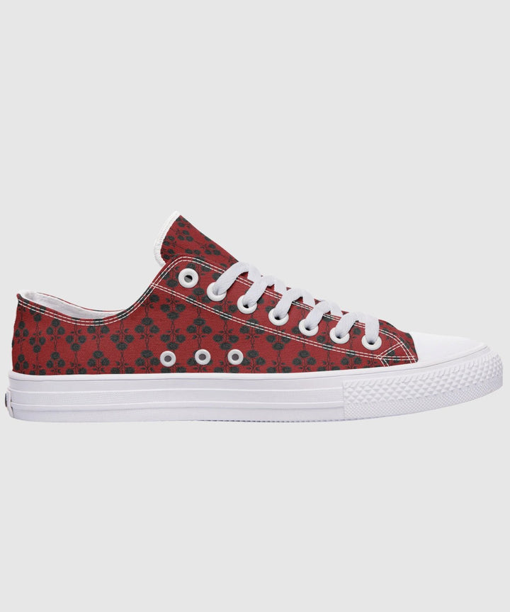 Red and Black Gothic Roses Low Tops - The Pagan Grimoire