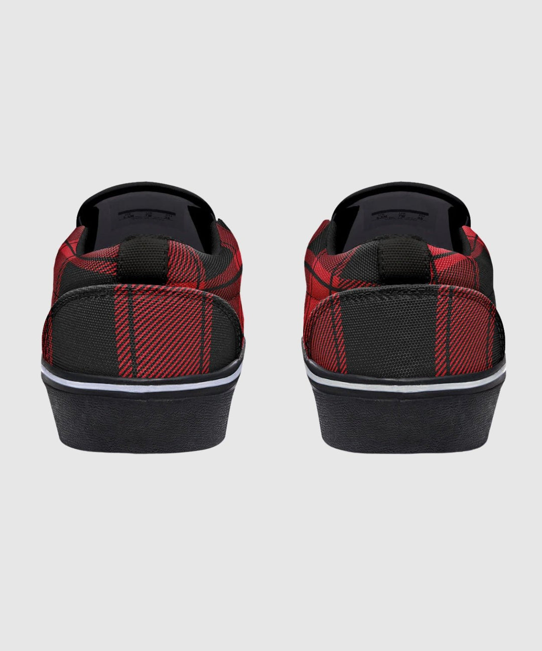 Red and Black Plaid Slip Ons - The Pagan Grimoire