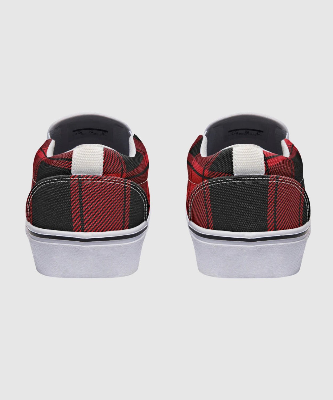 Red and Black Plaid Slip Ons - The Pagan Grimoire