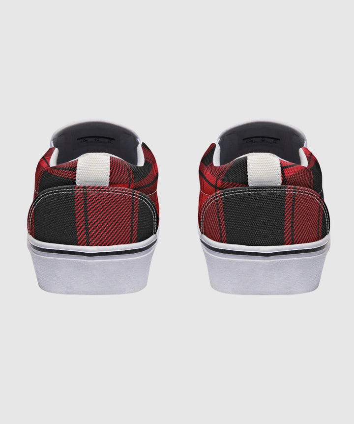 Red and Black Plaid Slip Ons - The Pagan Grimoire
