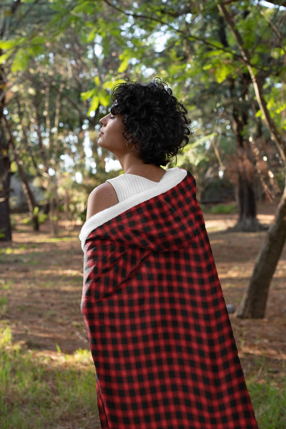 Red and Black Plaid Hooded Blanket - The Pagan Grimoire