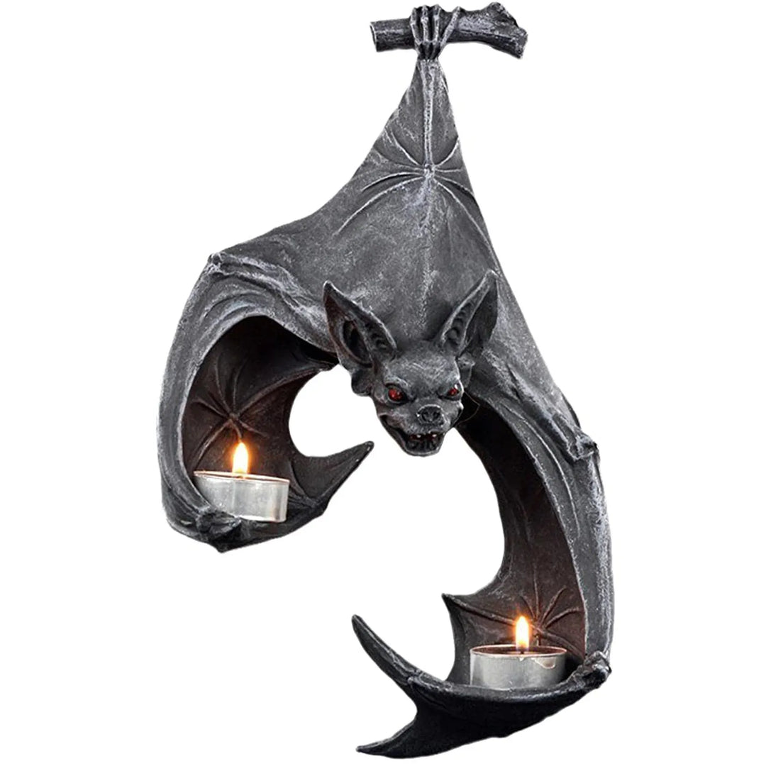 Black Bat Tea Light Candle Holder Wall Sconce - The Pagan Grimoire