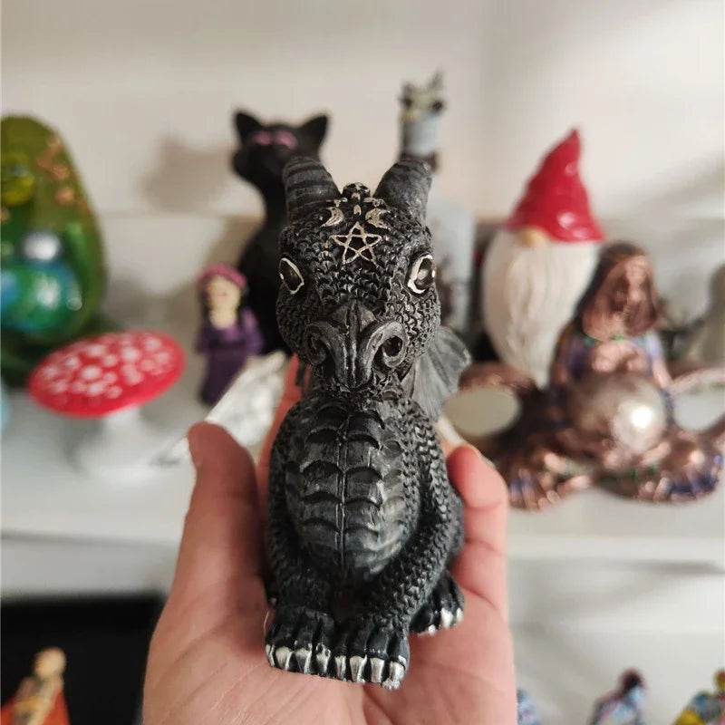 Black Occult Dragon Figurine