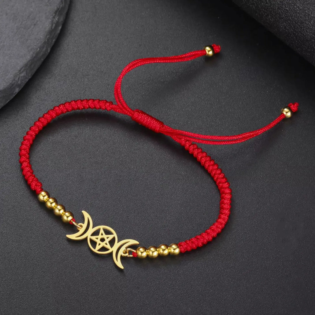 Triple Moon Pentacle Bracelet - The Pagan Grimoire
