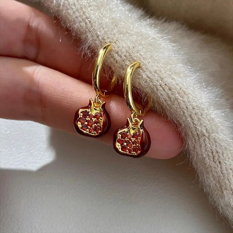 Pomegranate Drop Earrings - The Pagan Grimoire