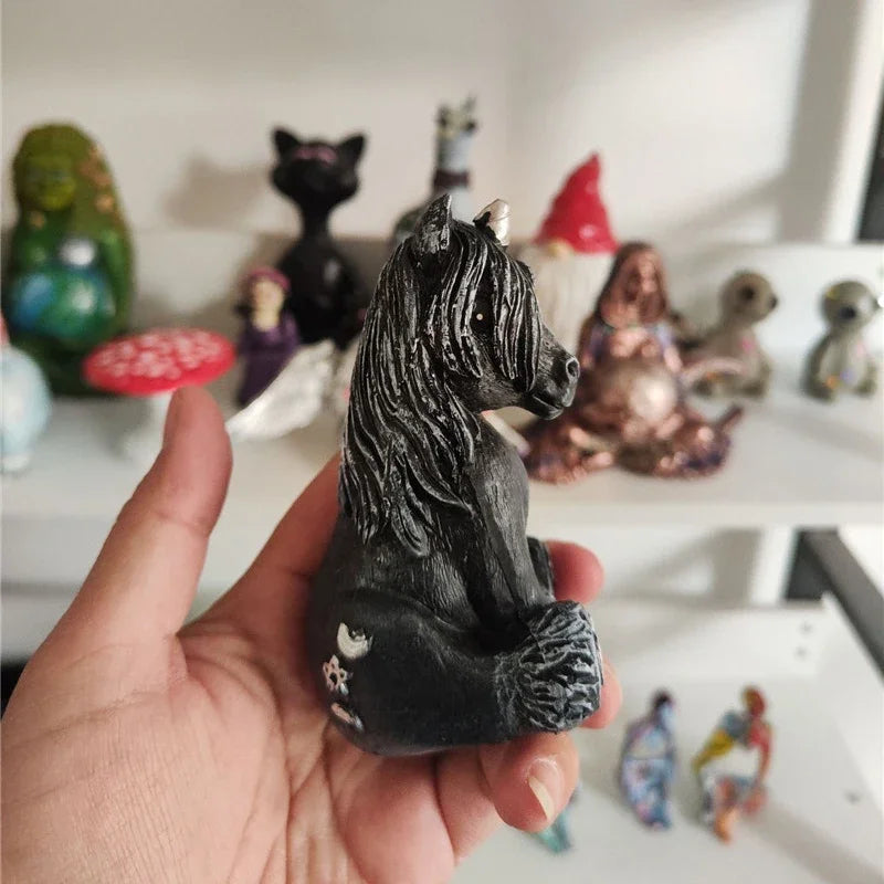 Black Unicorn Figurine