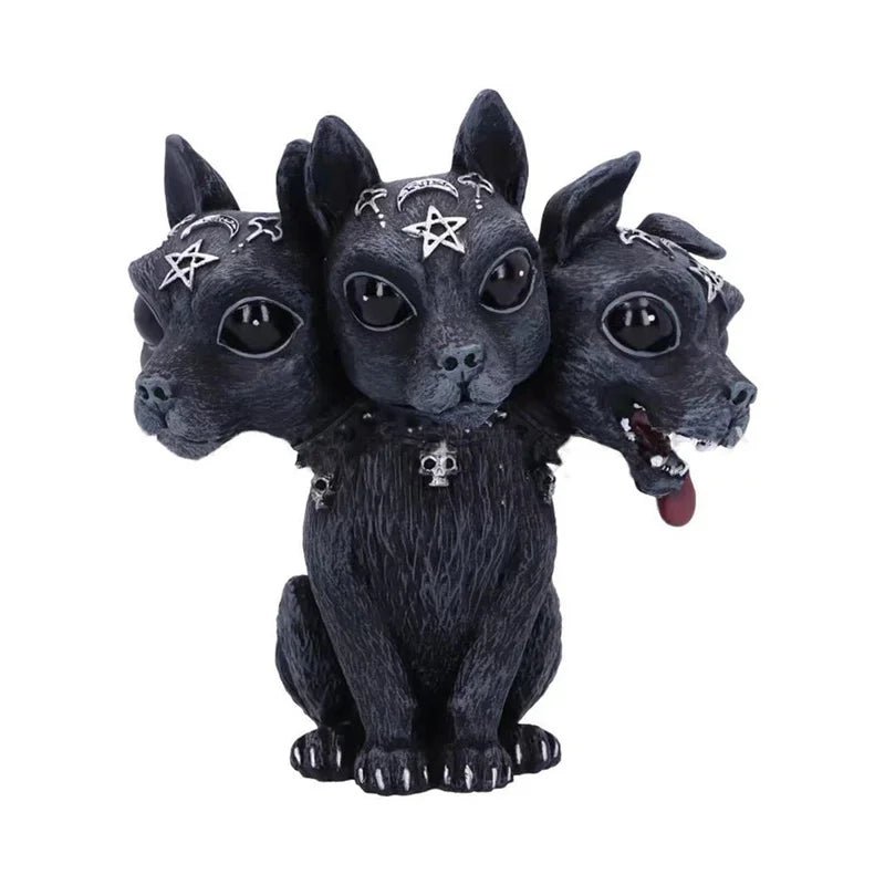 Mini Cerberus Figurine – Three-Headed Gothic Dog Statue – The Pagan ...