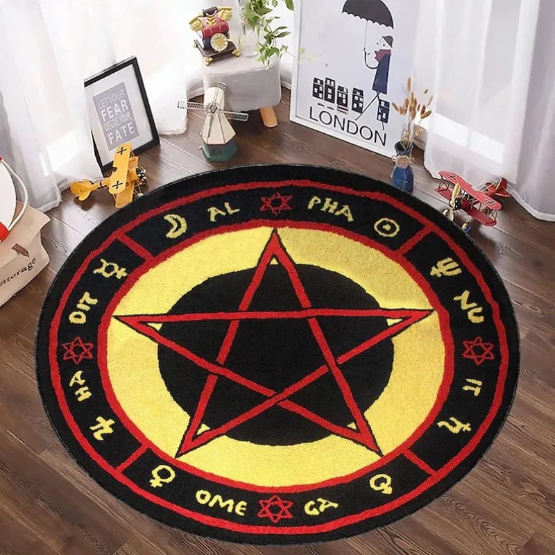 The Love Witch Rug With Red Pentagram - The Pagan Grimoire