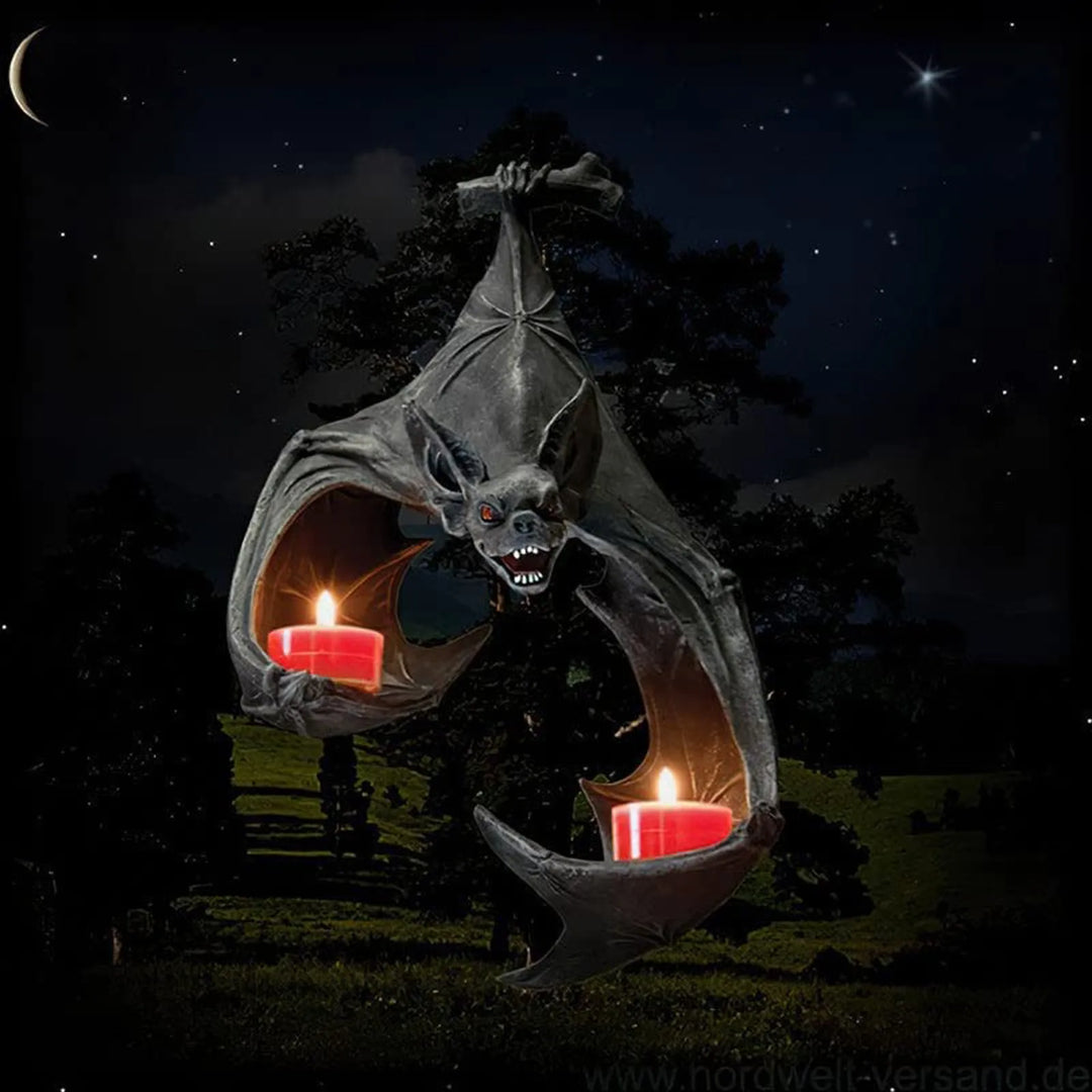 Black Bat Tea Light Candle Holder Wall Sconce - The Pagan Grimoire