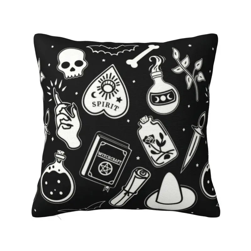 Witchcraft Icons Pillow Cover - The Pagan Grimoire