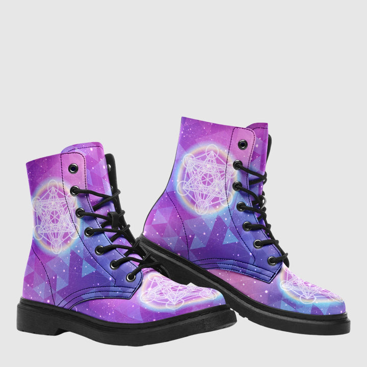 Sacred Geometry Combat Boots