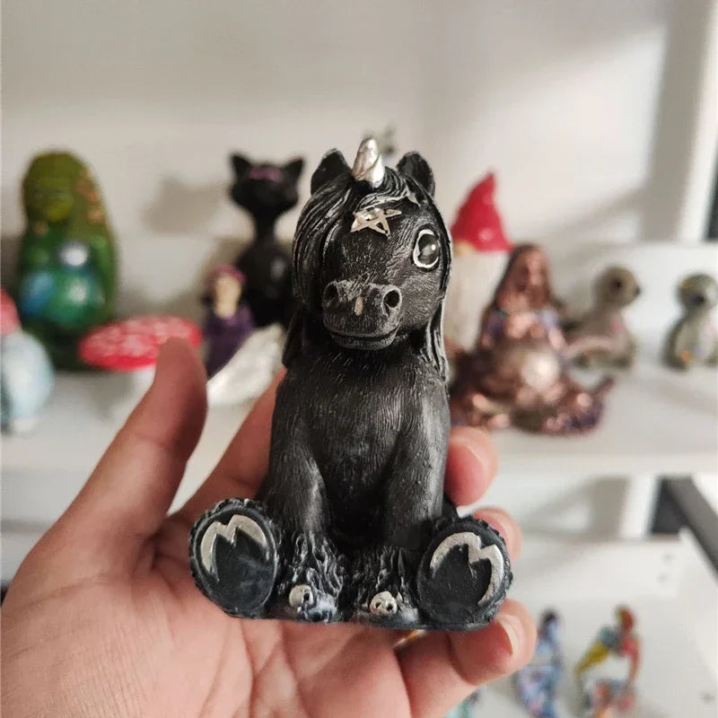 Black Unicorn Figurine
