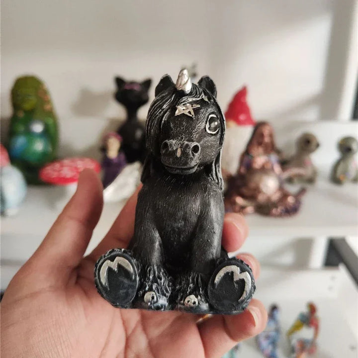 Black Unicorn Figurine