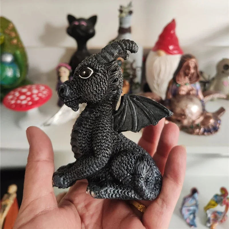 Black Occult Dragon Figurine