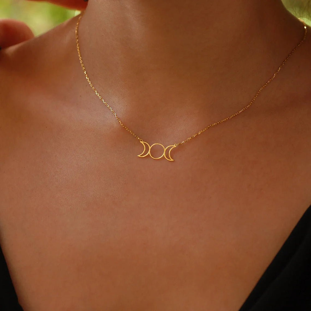 Delicate Triple Moon Necklace - The Pagan Grimoire