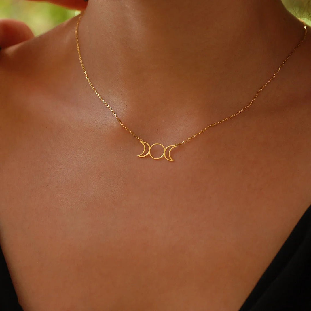 Delicate Triple Moon Necklace - The Pagan Grimoire