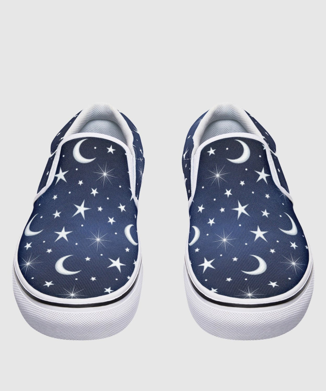 Silver Stars and Moon Slip On Shoes - The Pagan Grimoire