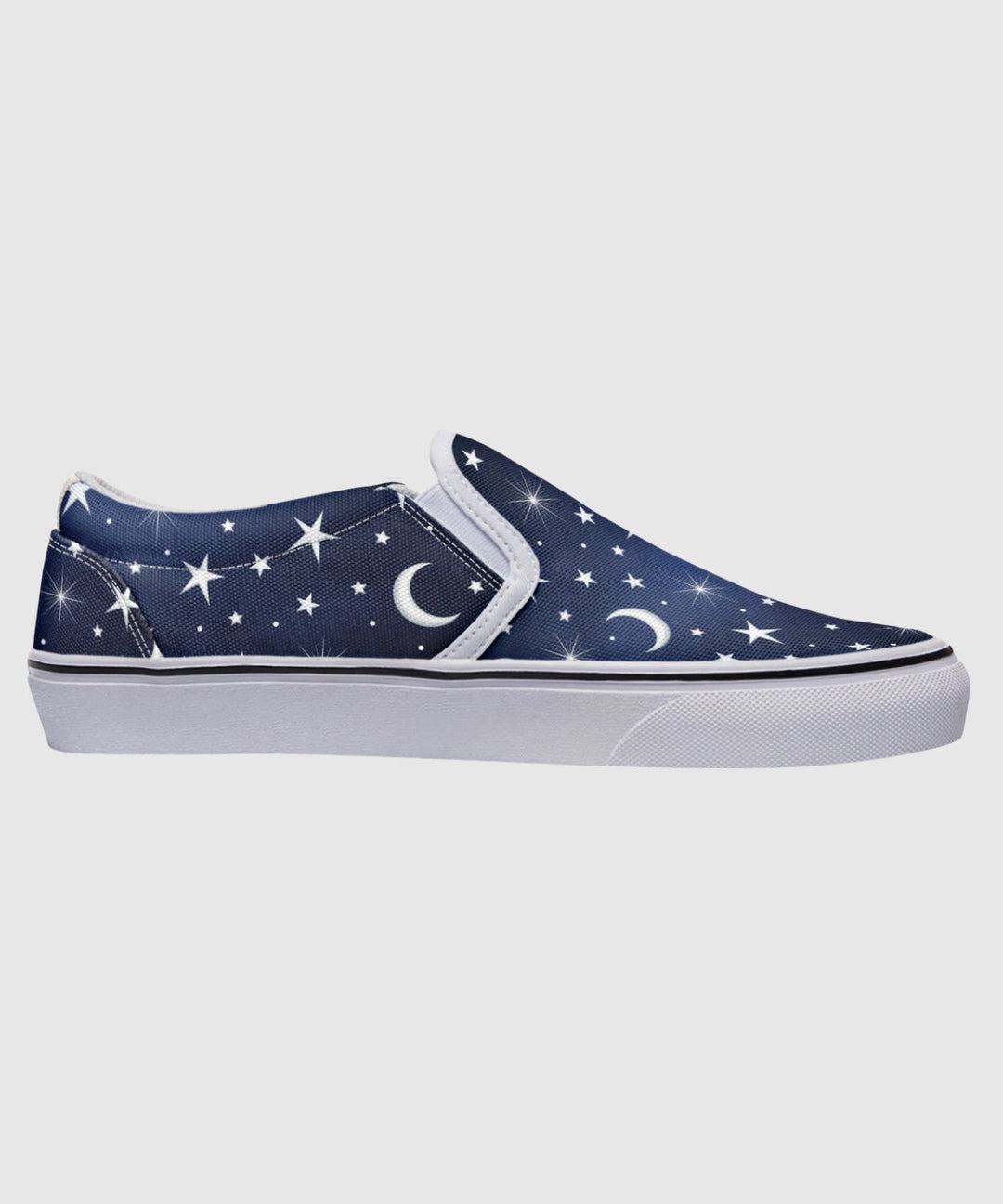 Silver Stars and Moon Slip On Shoes - The Pagan Grimoire