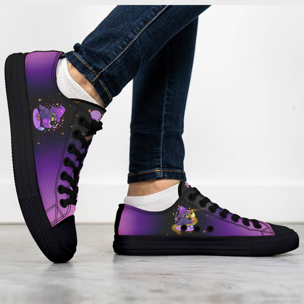 Spellcasting Raven Low Tops - The Pagan Grimoire