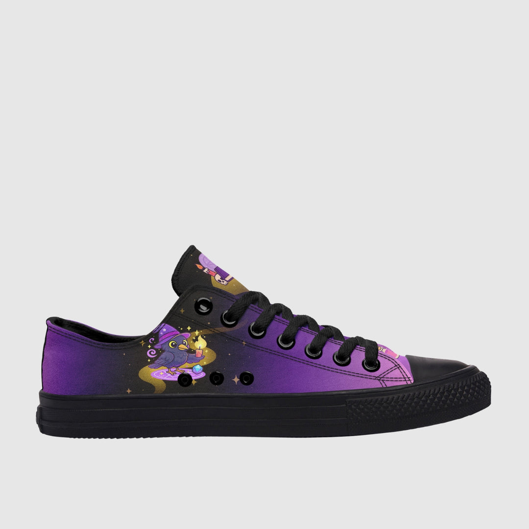 Spellcasting Raven Low Tops - The Pagan Grimoire