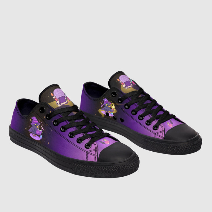 Spellcasting Raven Low Tops - The Pagan Grimoire