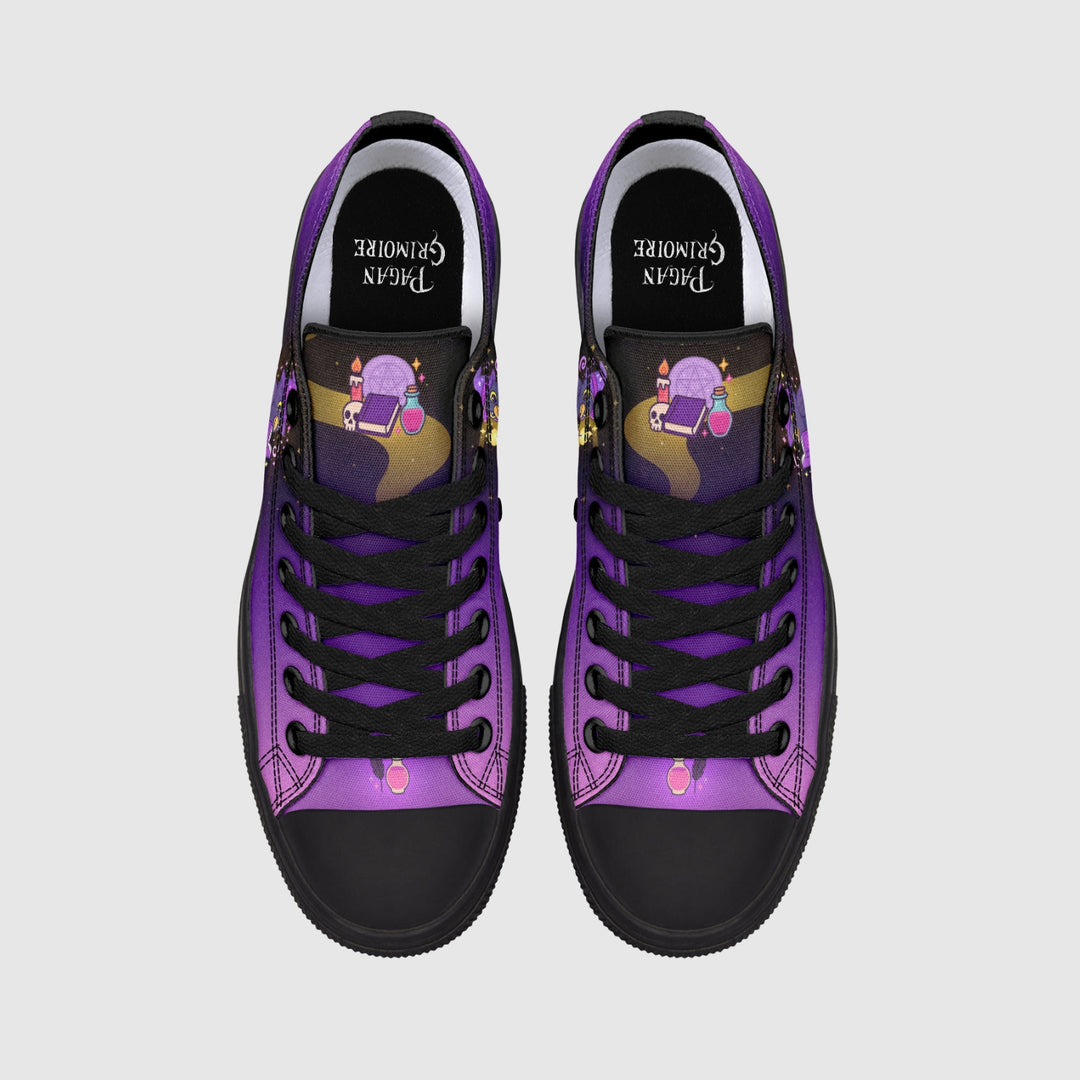 Spellcasting Raven Low Tops - The Pagan Grimoire