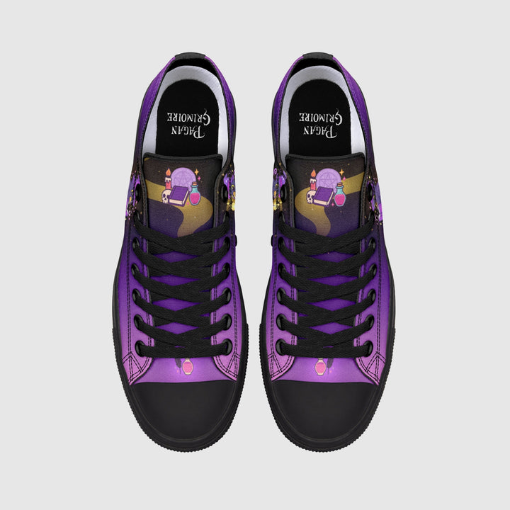 Spellcasting Raven Low Tops - The Pagan Grimoire