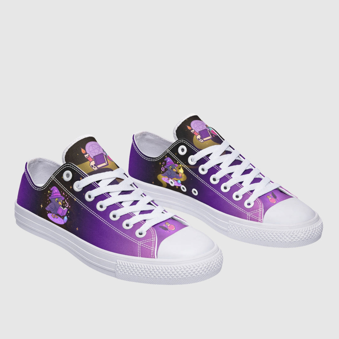 Spellcasting Raven Low Tops - The Pagan Grimoire