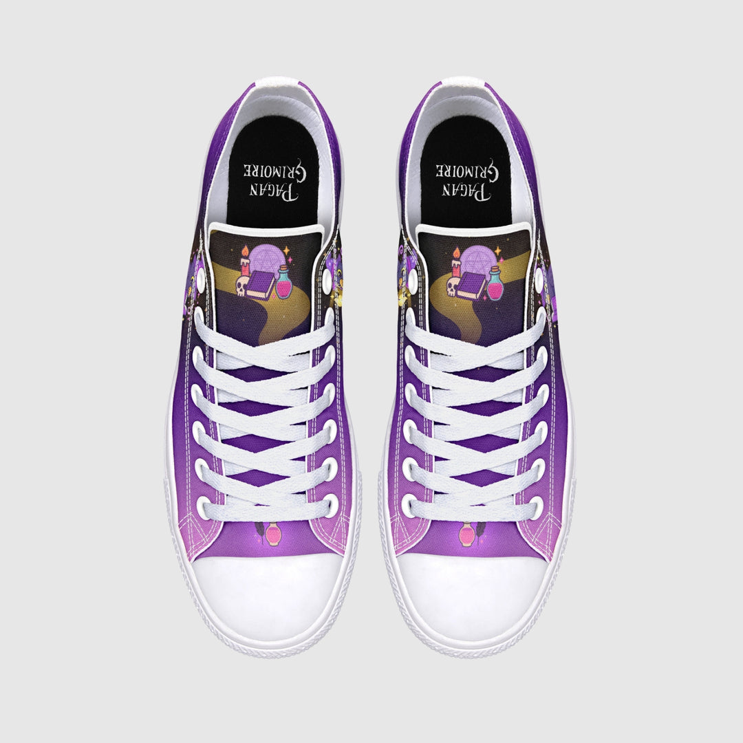 Spellcasting Raven Low Tops - The Pagan Grimoire