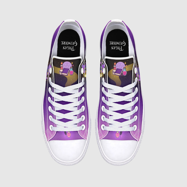 Spellcasting Raven Low Tops - The Pagan Grimoire