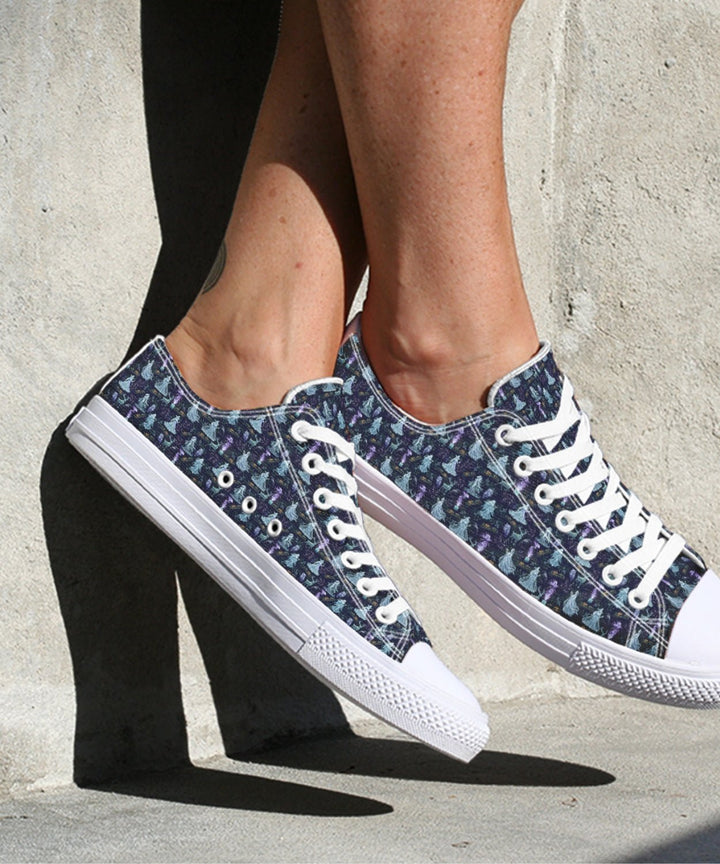 Spooky Yule Spirits Low Tops - The Pagan Grimoire