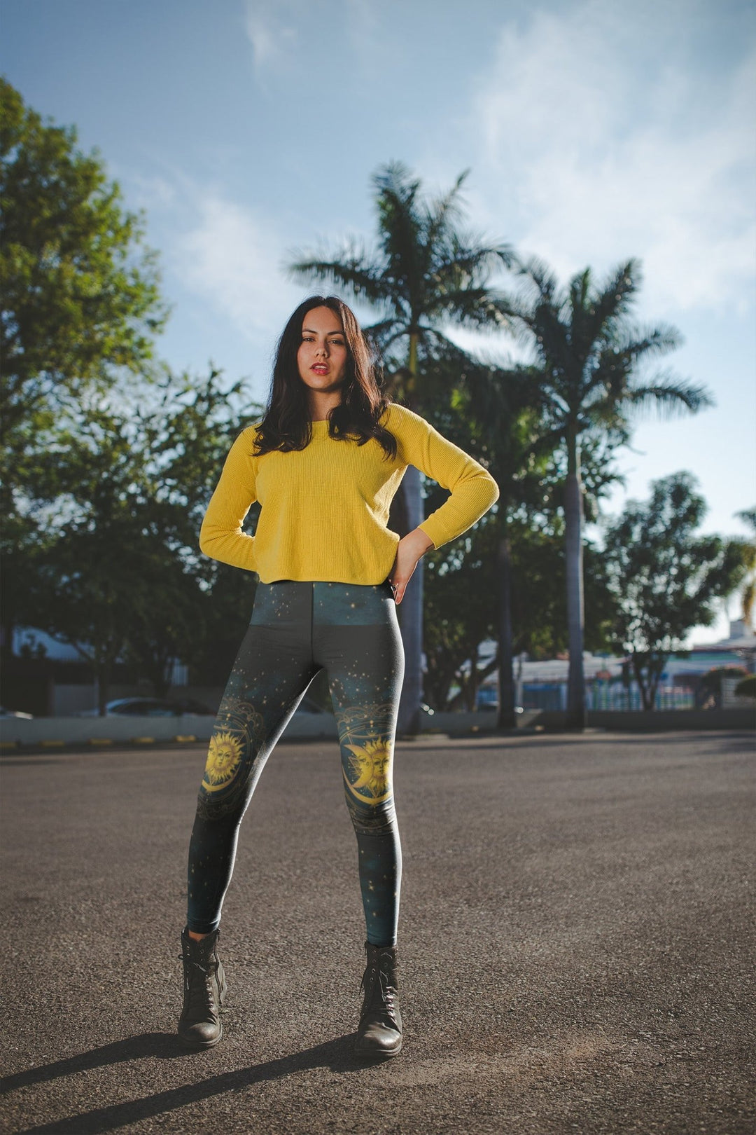 Sun, Moon, and Stars Leggings - The Pagan Grimoire