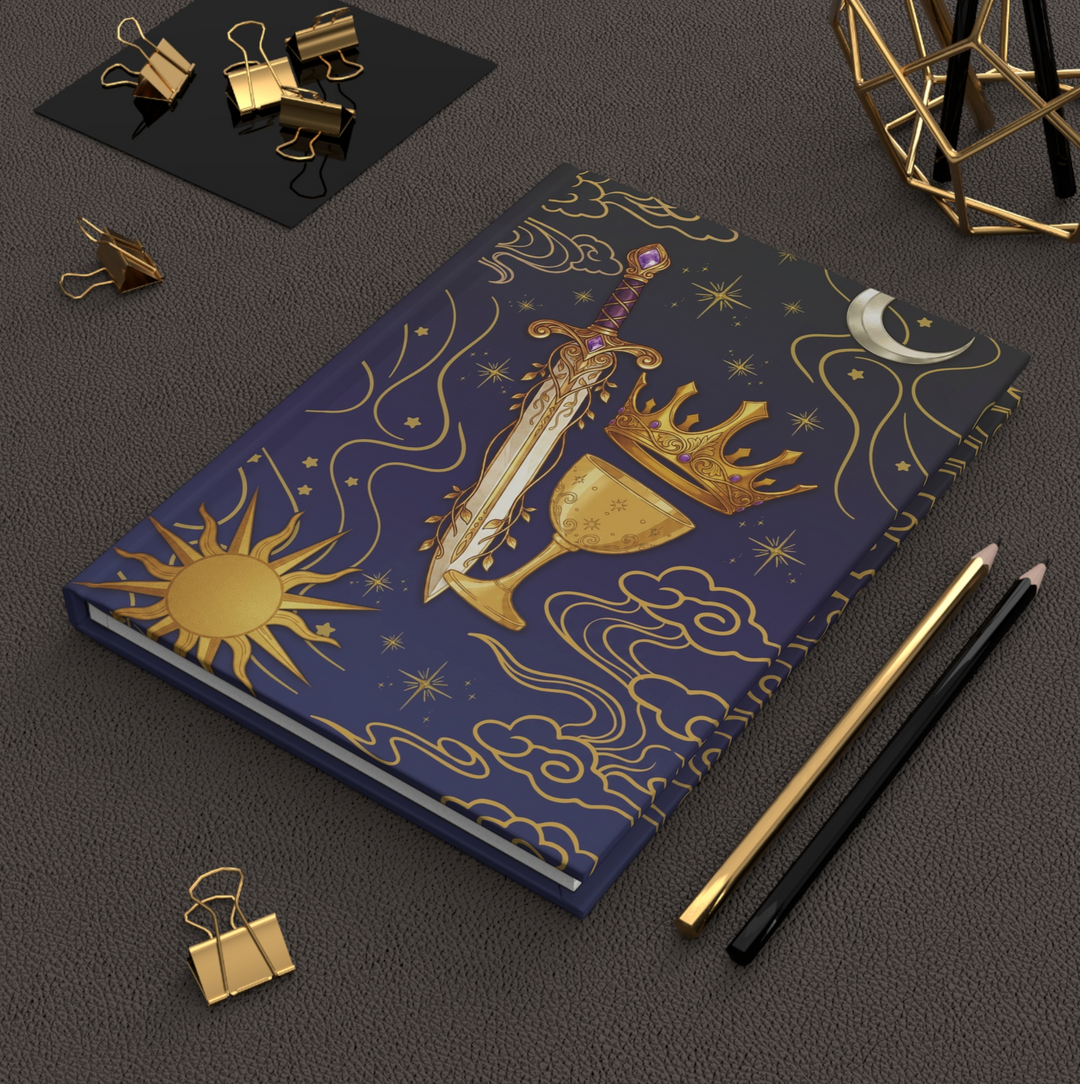 Sun and Moon Journal with Celestial Design and Tarot Symbols