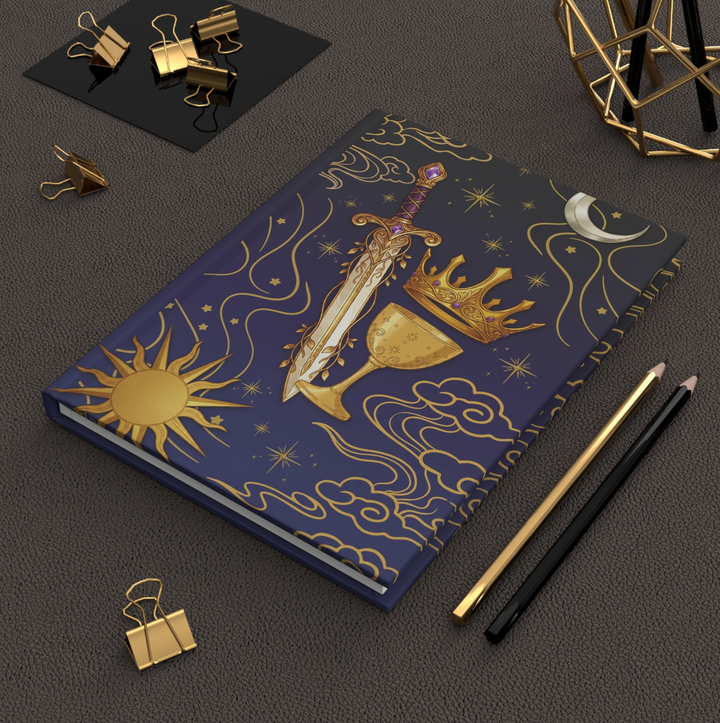 Sun and Moon Journal with Celestial Design and Tarot Symbols