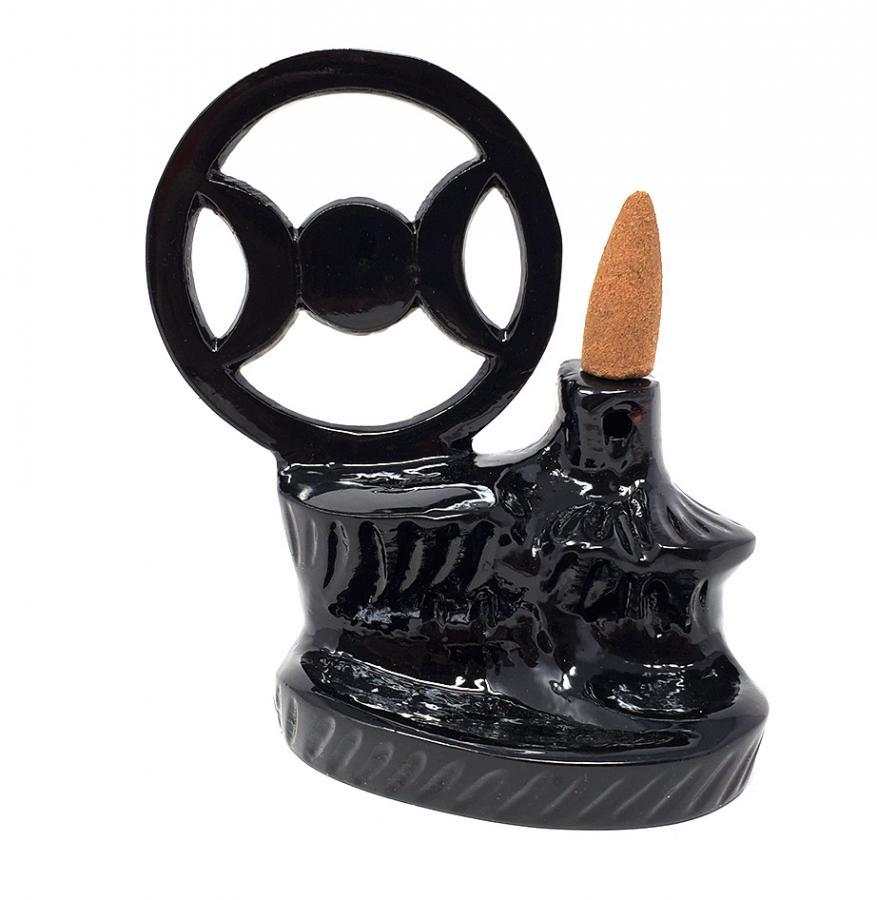 Triple Moon Backflow Incense Burner - The Pagan Grimoire