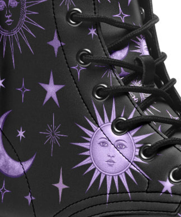 Vintage Celestial Sun and Moon Boots - The Pagan Grimoire