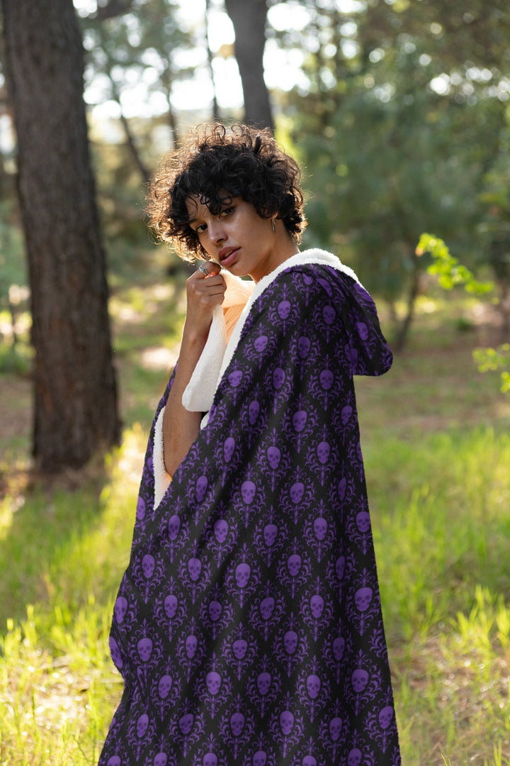 Victorian Skulls Hooded Blanket - The Pagan Grimoire