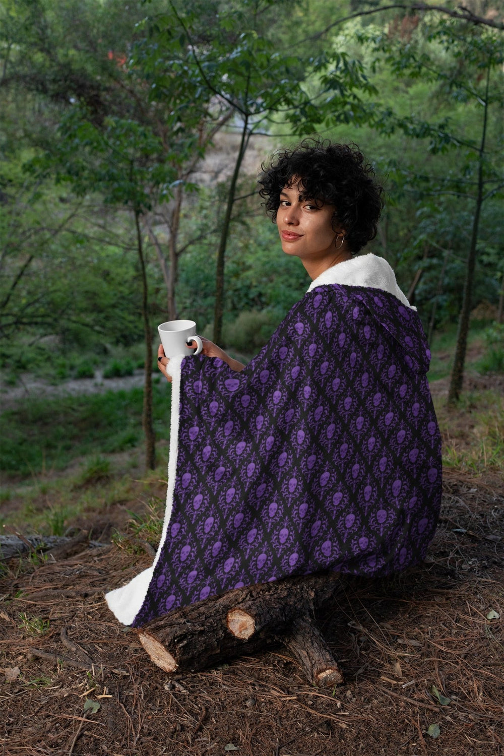 Victorian Skulls Hooded Blanket - The Pagan Grimoire