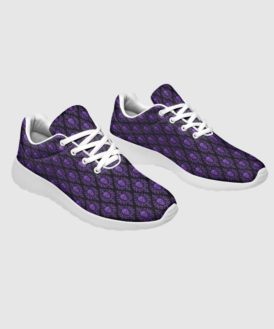 Victorian Skull Damask Sneakers - The Pagan Grimoire
