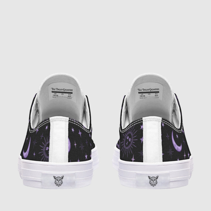 Vintage Celestial Sun and Moon Low Tops - The Pagan Grimoire